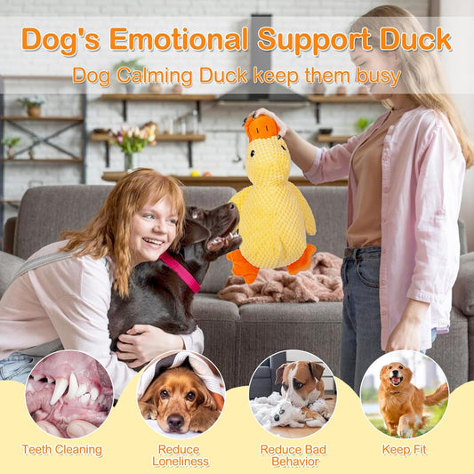 Mellow Dog Calming Duck, 2025 New Yellow Ducks Dog Toy, The Mellow Calming Duck Toy for Dogs, Quacking Sound for Indoor Dogs (Yellow)