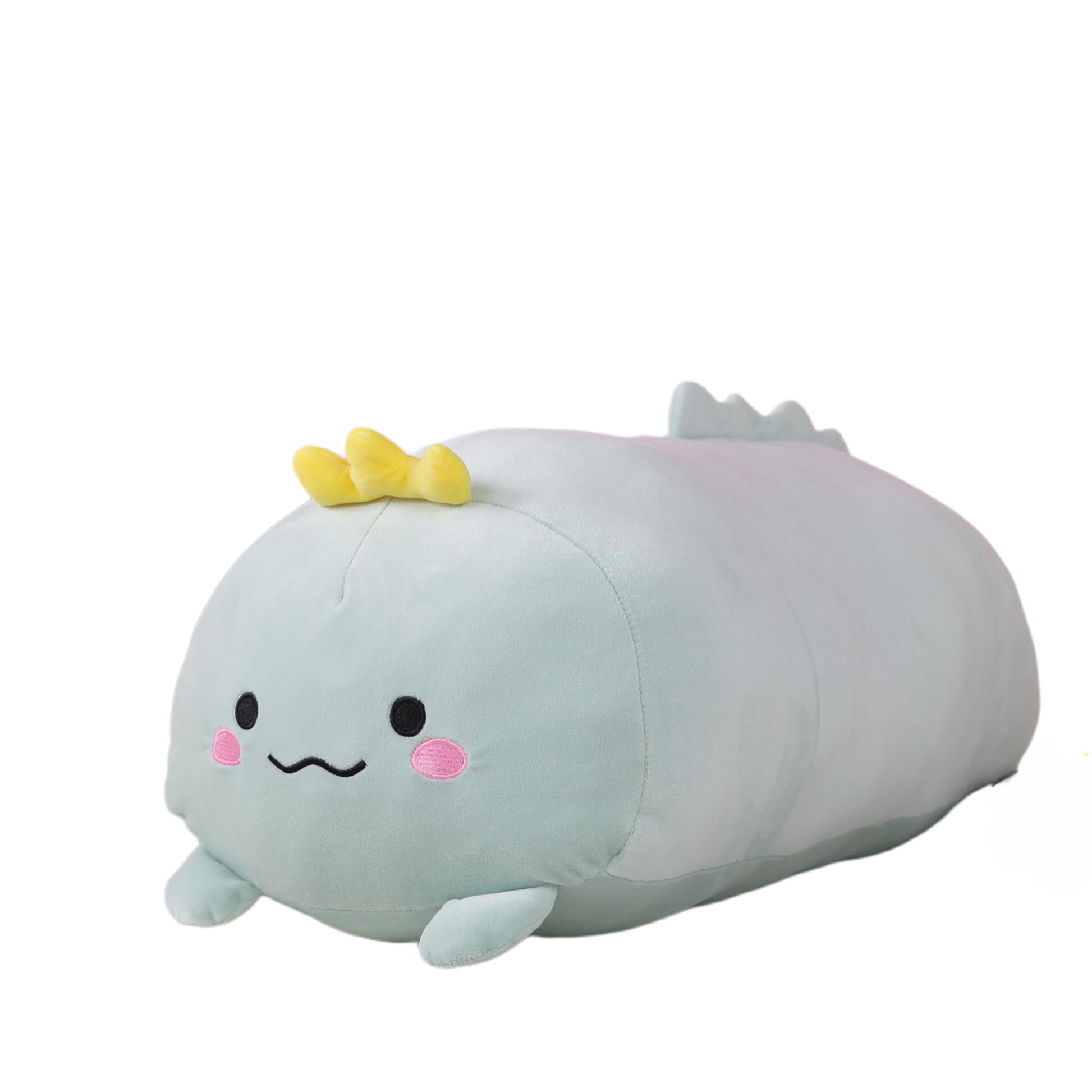 TemBe 23.6 inch Cute Large Elephant Plush Stuffed Animal Pillow, Very Soft Squish Mellow Hugging Toy Gifts for Bedding, Kids Sleeping Cute Pillow (Green Elephant)