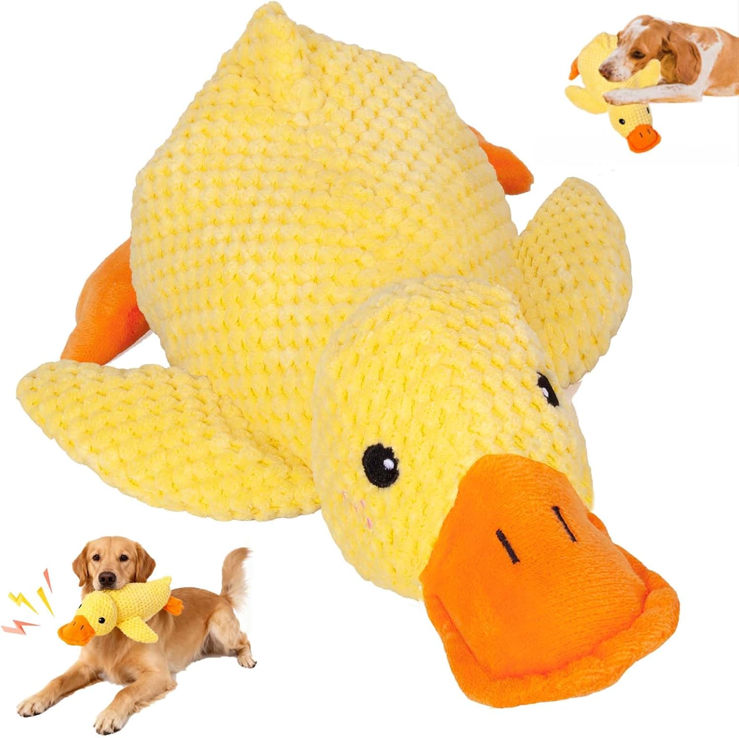 Mellow Dog Calming Duck, 2025 New Yellow Ducks Dog Toy, The Mellow Calming Duck Toy for Dogs, Quacking Sound for Indoor Dogs (Yellow)